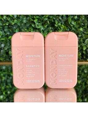 MONDAY Haircare MOISTURE Shampoo & Conditioner Set | NEW | Travel Size 50mL